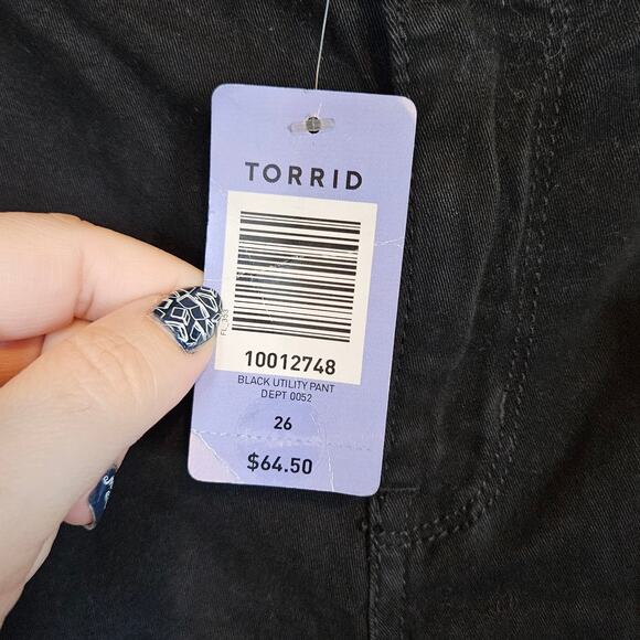 Torrid Black Utility Pants Super Skinny Stiletto Plus 26 Casual Neutral Capsule - Picture 7 of 11